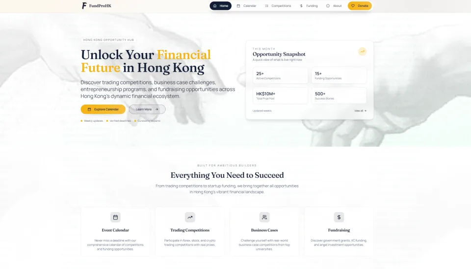 FundProHK funding and startup opportunity platform