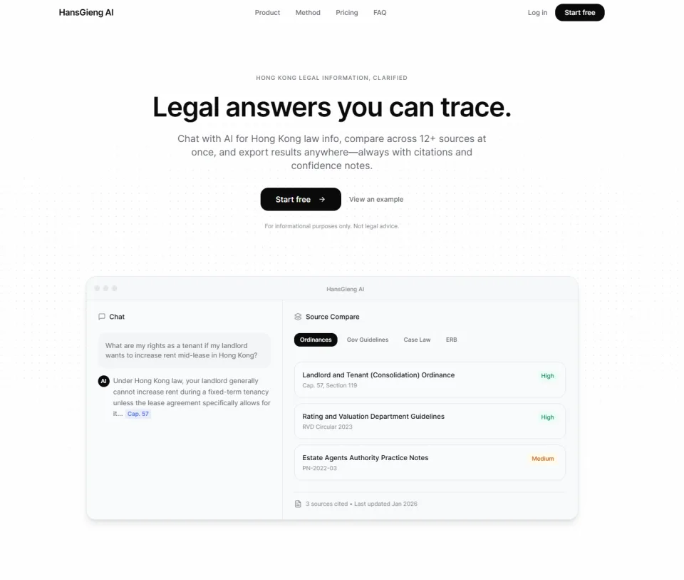 Hans Gieng AI business assistant interface