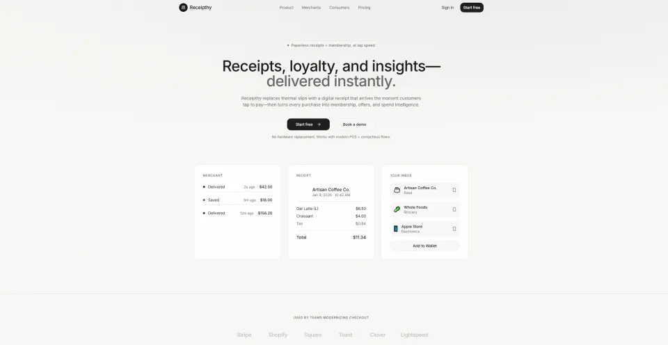 Receipthy receipt capture and expense reporting interface